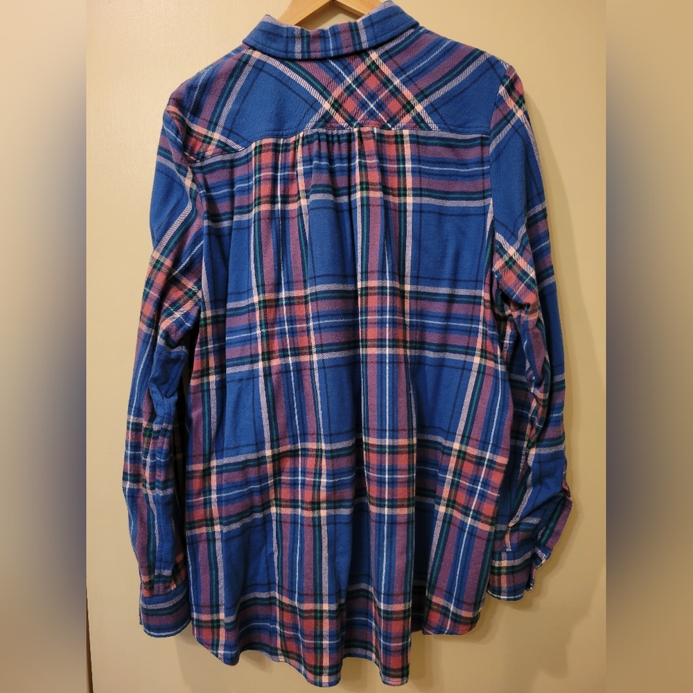 NWOT Lands End Boyfriend Fit Flannel Shirt - XL Tall - Picture 3 of 4